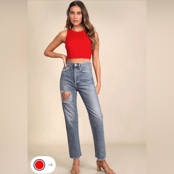 NWT Red Sleeveless Crop Top - Picture 7 of 7